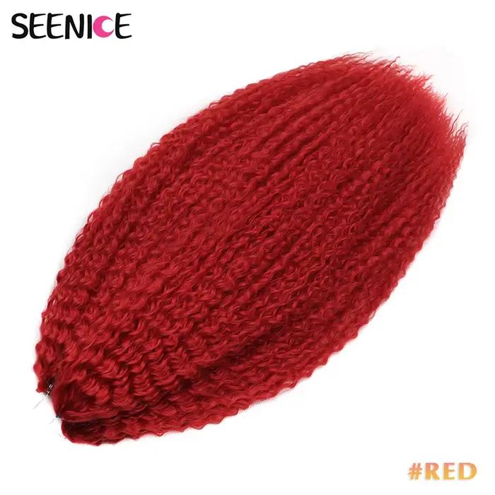 Tresses brésiliennes synthétiques au Crochet, boucles Afro, Extensions capillaires tressées pour fem