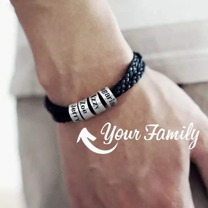 Bracelet tressé pour homme personnalisé avec les noms de la famille MaiLun, 1 pièce, cadeau personna