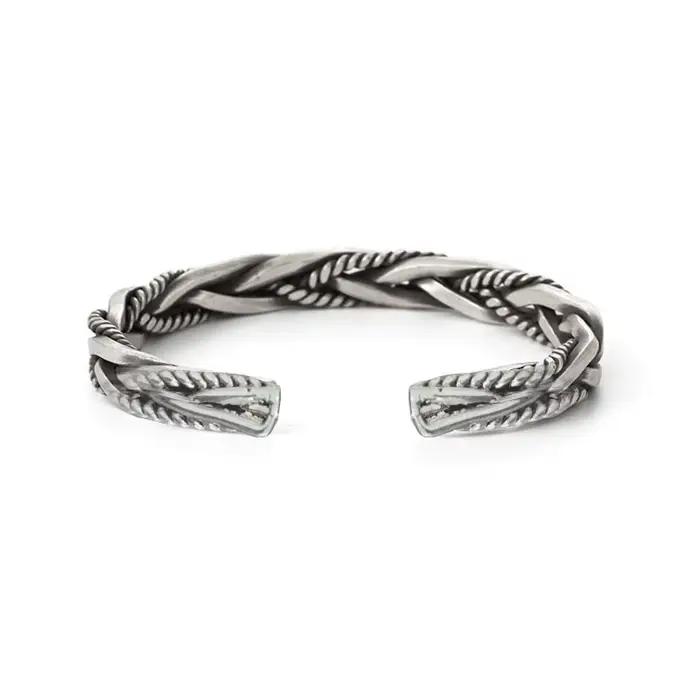 Bracelet rétro en corde torsadée pour hommes, couleur argent, Punk, gothique, Rock, hip hop, réglabl
