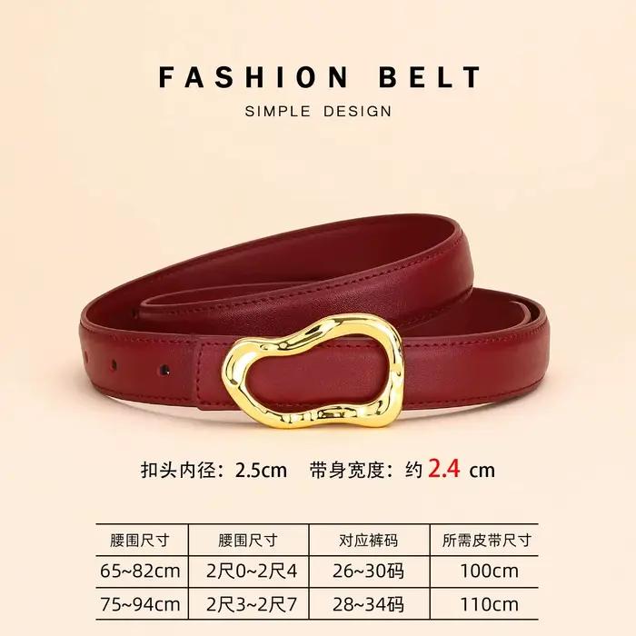Ceinture en cuir véritable pour femme ; Accessoire de mode polyvalent pour pantalons ; Ceinture pour