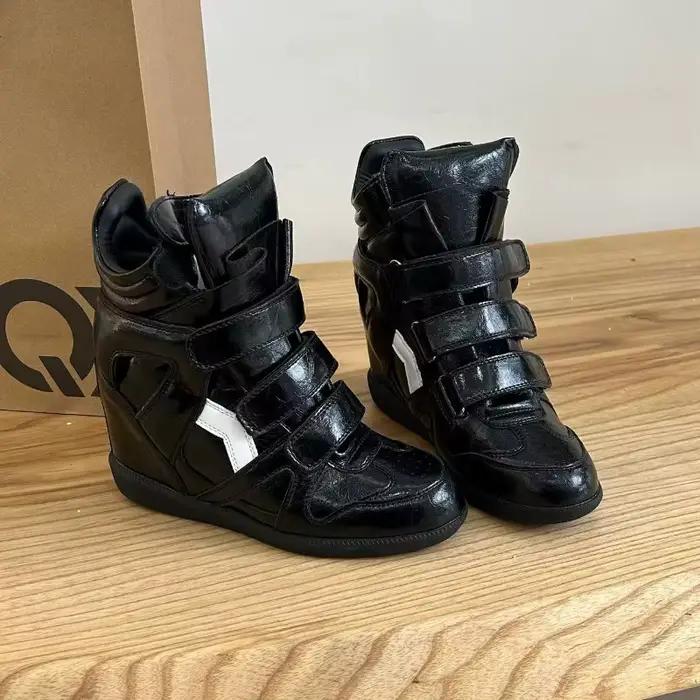 Bottines pour femmes 2026, nouvelle collection, en cuir véritable, talon caché de 8 cm, baskets plat