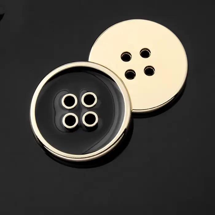 Boutons de manchette de costume en métal or noir blanc, boutons de chemise ronds pour vêtements mant