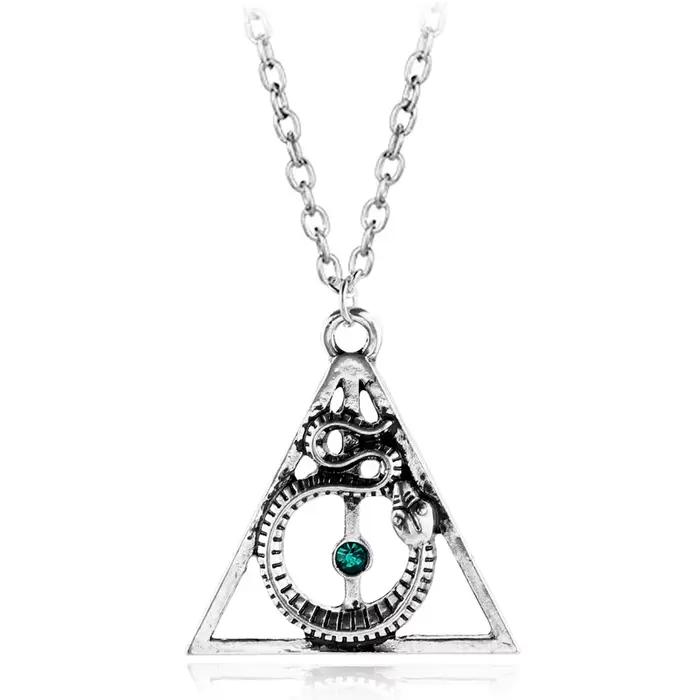 Collier Triangle Ouroboros - Pendentif Serpent Infinity, Cadeau de Bijoux Alchimie pour Hommes et Fe
