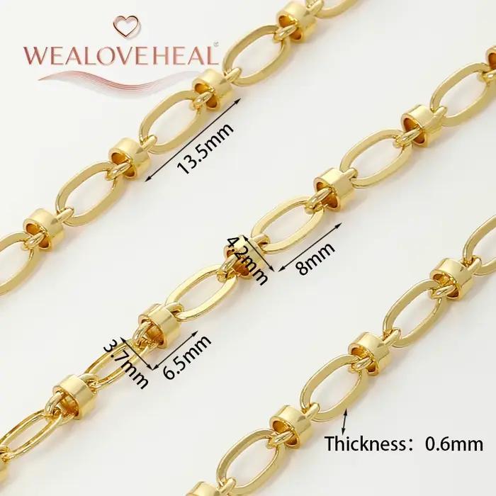 Noeud en laiton plaqué or 18 carats, Hip Hop Punk, chaîne à maillons, collier, Bracelet, accessoires