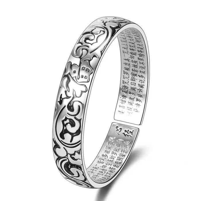 Bracelet en argent Sterling 925 en relief, mode créative, bénédiction, cadeau d'anniversaire