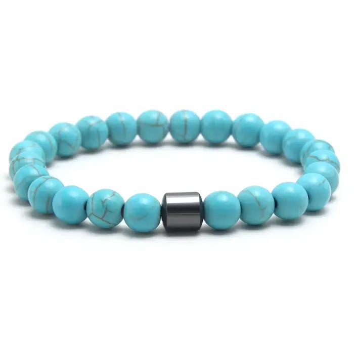 Bracelets pour hommes, rajeunit votre esprit avec un œil de tigre magnétique, carte de lave, Bracele