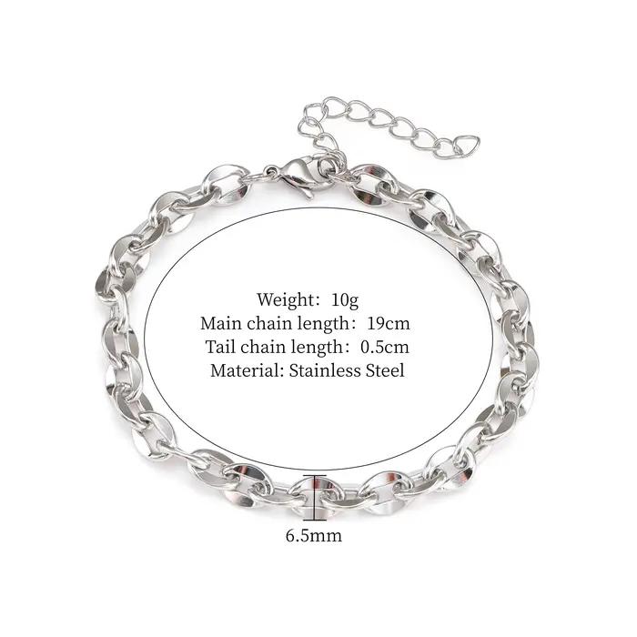 Bracelet en acier inoxydable pour femmes et hommes, chaînes minimalistes, bijoux en gros, fournisseu