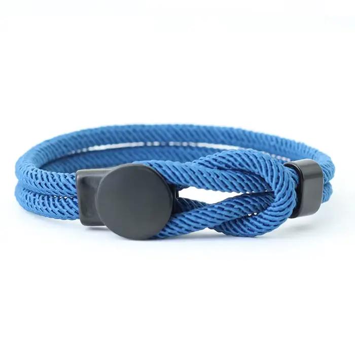 Bracelet en corde Double couche pour hommes, 4mm, chaîne en Nylon, 3 tailles, fil rouge porte-bonheu