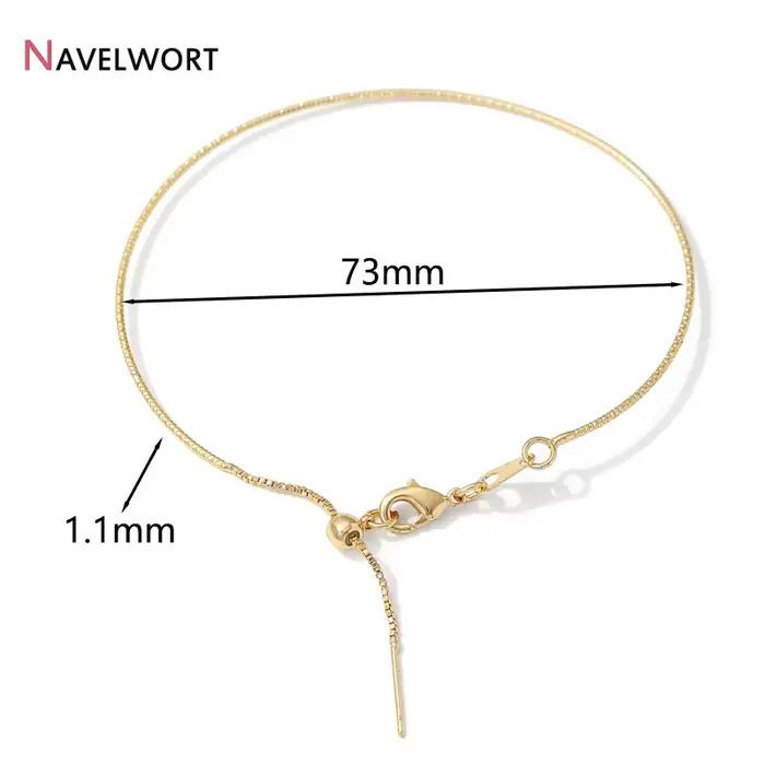 Bracelets réglables en laiton plaqué or 14K, chaîne avec fermoirs à homard, accessoires de fabricati