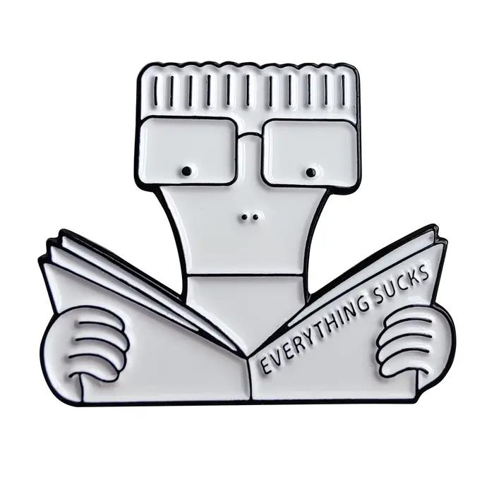 DescmotMilo Goes to imprimés Punk Rock Émail Pin, Revers Brooch, Metal Danemark ge Jewelry Accessary