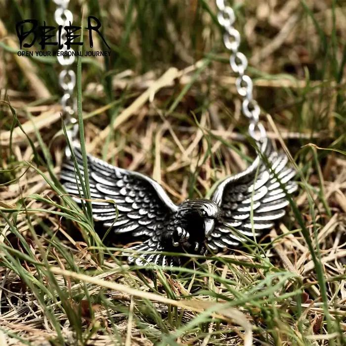 Beier Acier Inoxydable Féroce ElaurAnimal Pendentif JONecklace Mode hommes Bijoux BP8-565