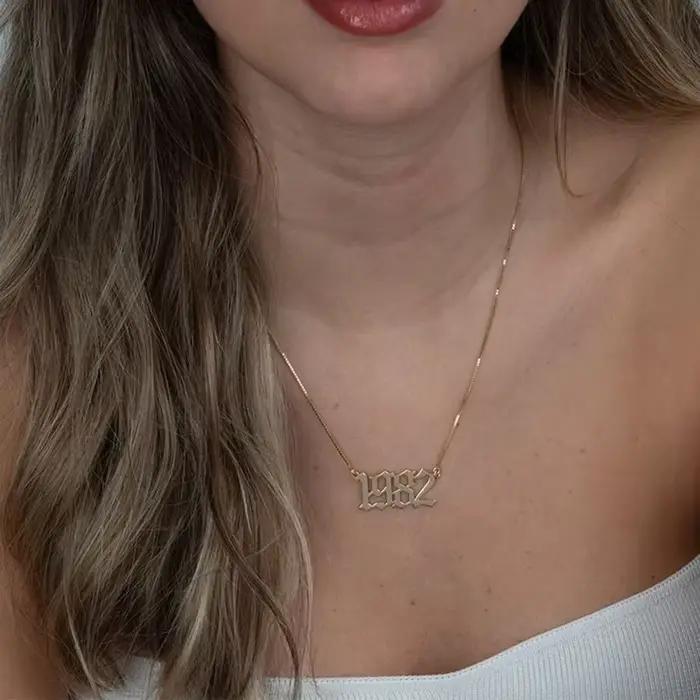 Collier personnalisé avec lettres de chiffres arabes, mode créative, chaîne de clavicule, bijoux en 