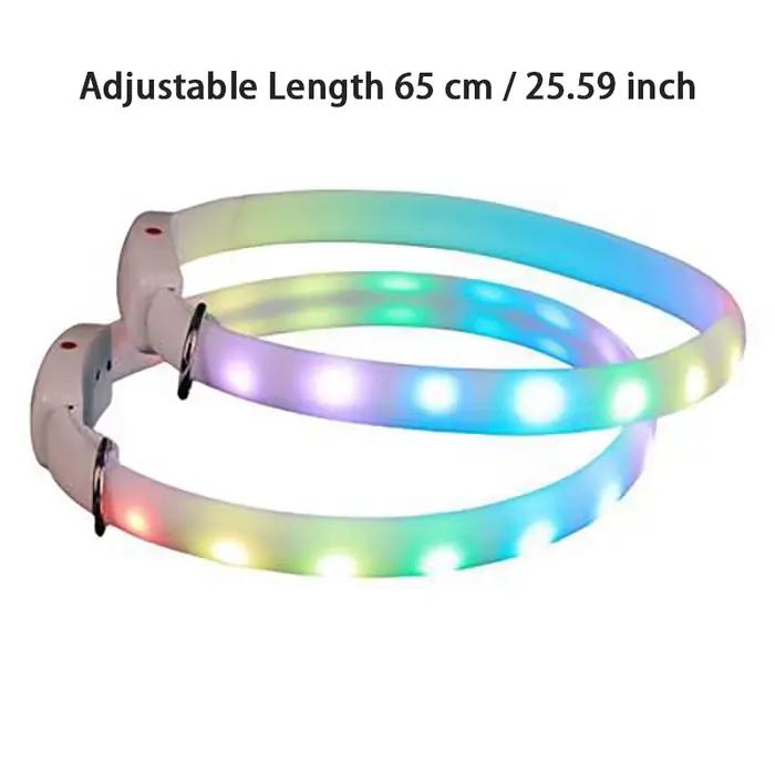 Collier de chien Rechargeable USB avec boucle D, lumière LED, collier lumineux de sécurité nocturne 