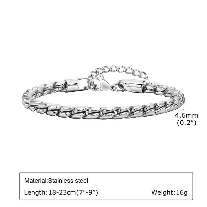 Bracelet Tissé Torsadé en Acier Inoxydable pour Homme, Bijoux Rétro Originaux Faits à la Main, Cadea