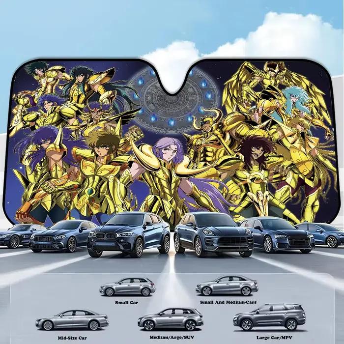 Chevaliers du zodiaque dessin animé imprimé voiture pare-brise pare-soleil couverture pliable automo