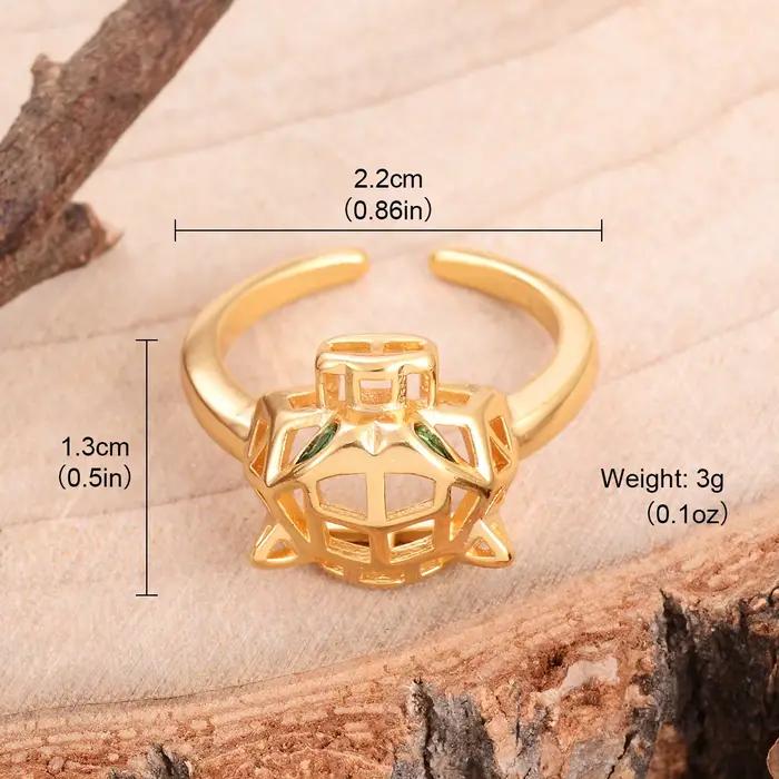 Bague chic plaquée or en forme de panthère, taille fixe avec yeux en cristal vert, bijou tendance tête d'animal pour elle