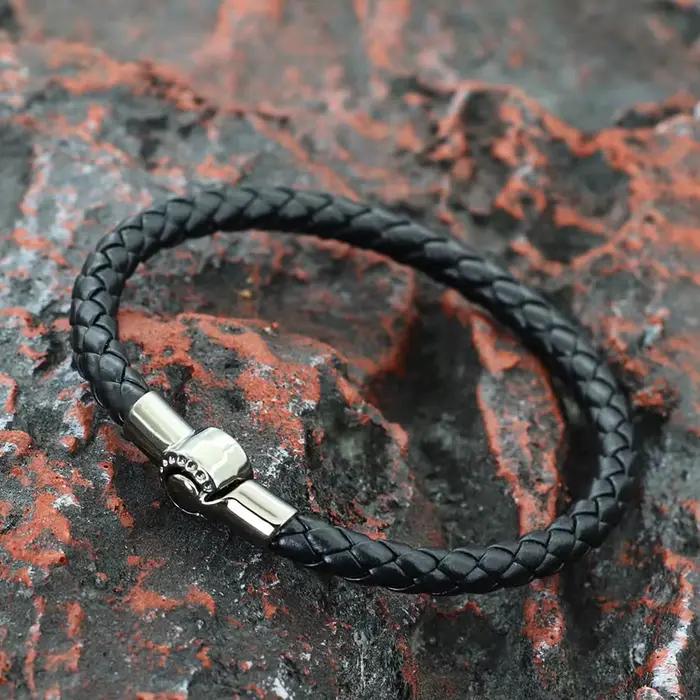 Bracelet en corde de cuir Simple pour hommes