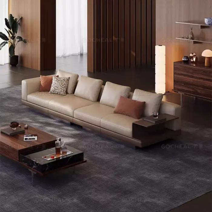 Cuir Europe canapé adultes accoudoir concepteur élégant canapé d'angle salon sol Articulos Para El Hogar meubles de maison