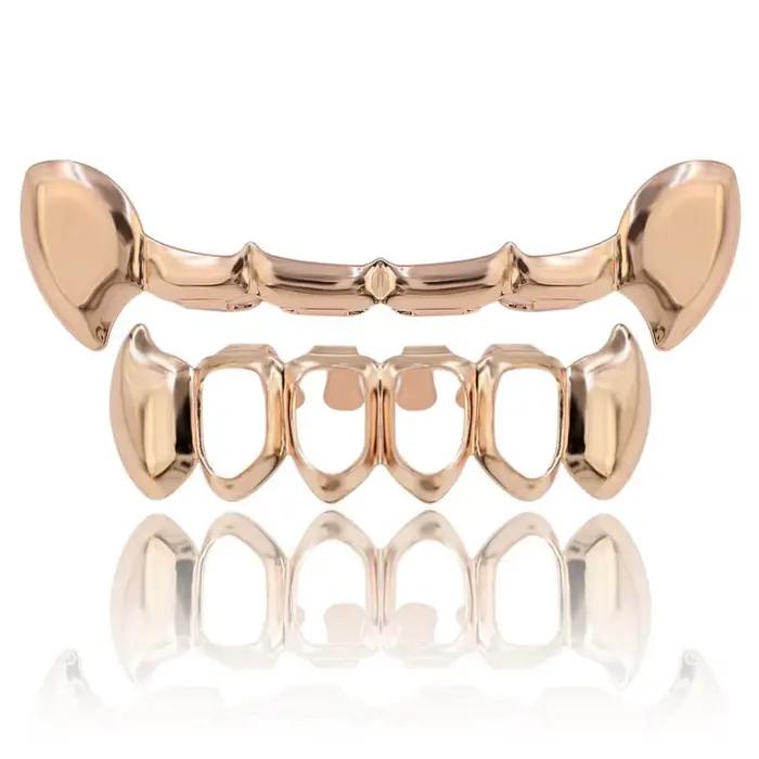 TOPGRILLZ-dents de Hip-Hop plaquées couleur or, demi-Fang, Slim, ensemble pour fond inférieur, creux