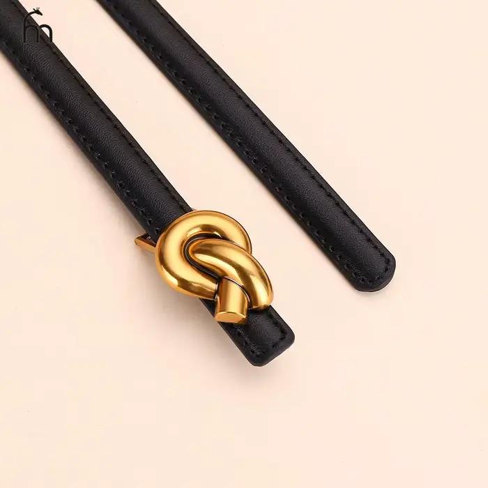 Ceinture en cuir véritable pour femmes, ceinture tendance avec boucle, ceinture pour robe et jean