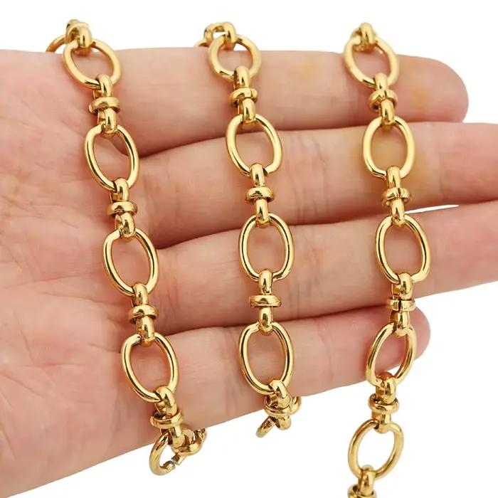 1 mètre en acier inoxydable grand lourd épais Hip Hop Punk lien chaînes de couleur or bijoux à bricoler soi-même matériaux collier Bracelets faits à la main