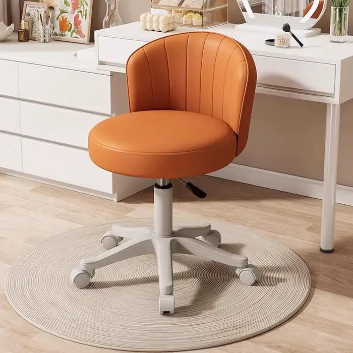 Chaise en cuir siège à coque rotatif tabouret rotatif réglable pour le maquillage à domicile chaise résistante à l'usure pour les studios, Chai à dossier antidérapant à roulettes
