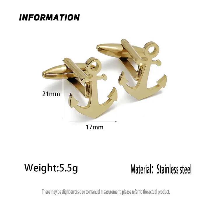 Boutons de manchette Ancre pour hommes, pour poignets de chemise, de haute qualité, classiques, nautiques, Ancre USN Navy, Relojes Gemelos
