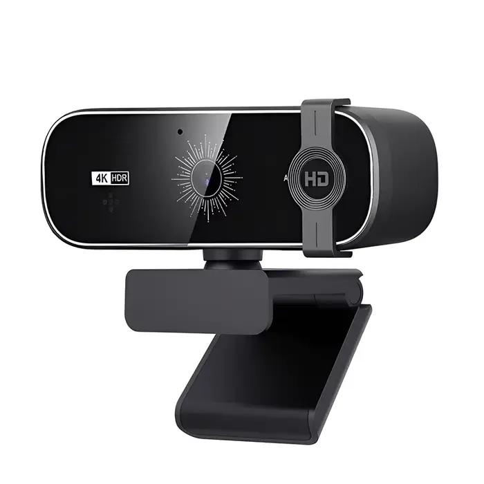 Webcam 4K pour PC, mise au point automatique avec télécommande, couvercle de confidentialité, webcam avec microphone, Plug & Play pour ordinateur portable/ordinateur de bureau, appels vidéo
