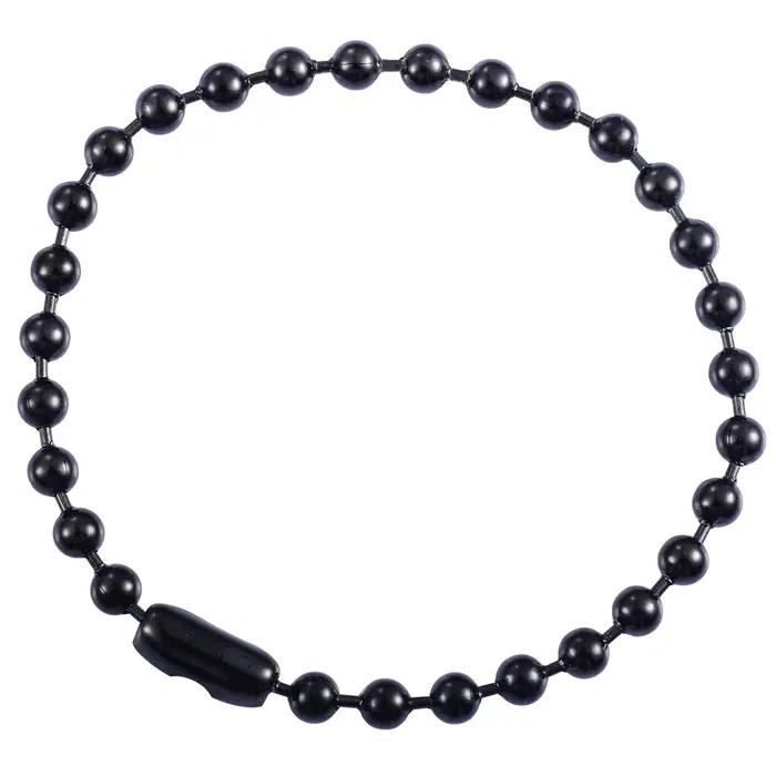 Bracelet de perles pour hommes et femmes, en acier inoxydable, boule à maillons, chaîne de cheville, plaqué noir, accessoires de bijoux Rolo, cadeau