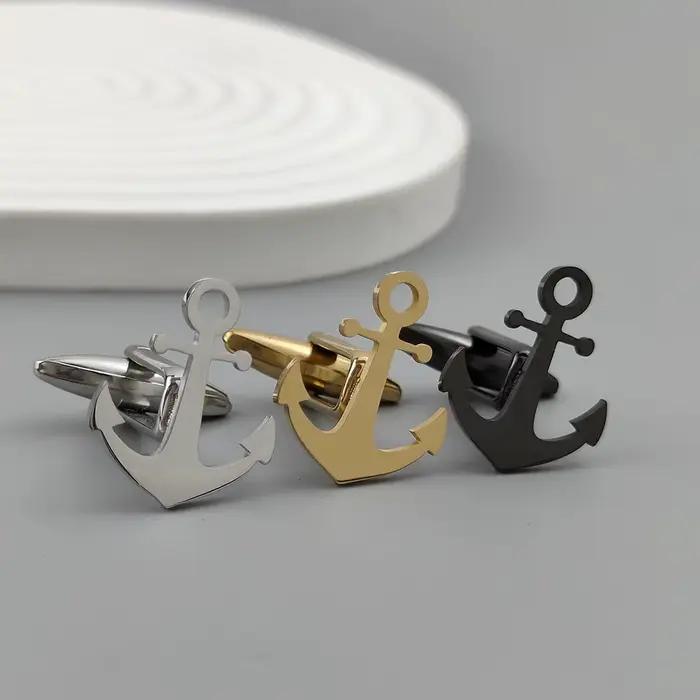 Boutons de manchette Ancre pour hommes, pour poignets de chemise, de haute qualité, classiques, nautiques, Ancre USN Navy, Relojes Gemelos