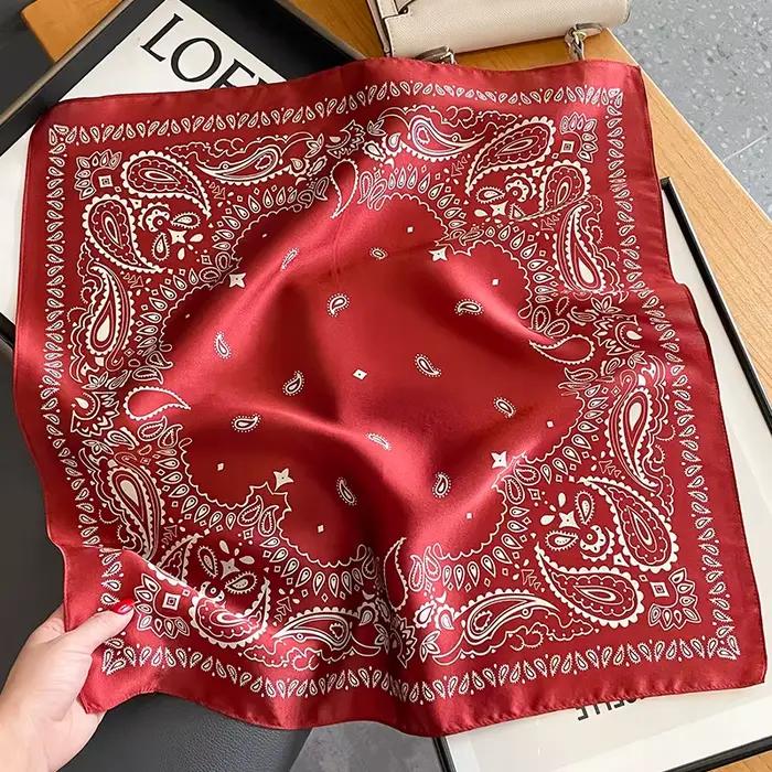100% véritable Foulard en soie femmes col carré cravate poignet châles enveloppes pour dames Foulard foulards Pashmina femme Hijab Bandana bufanda