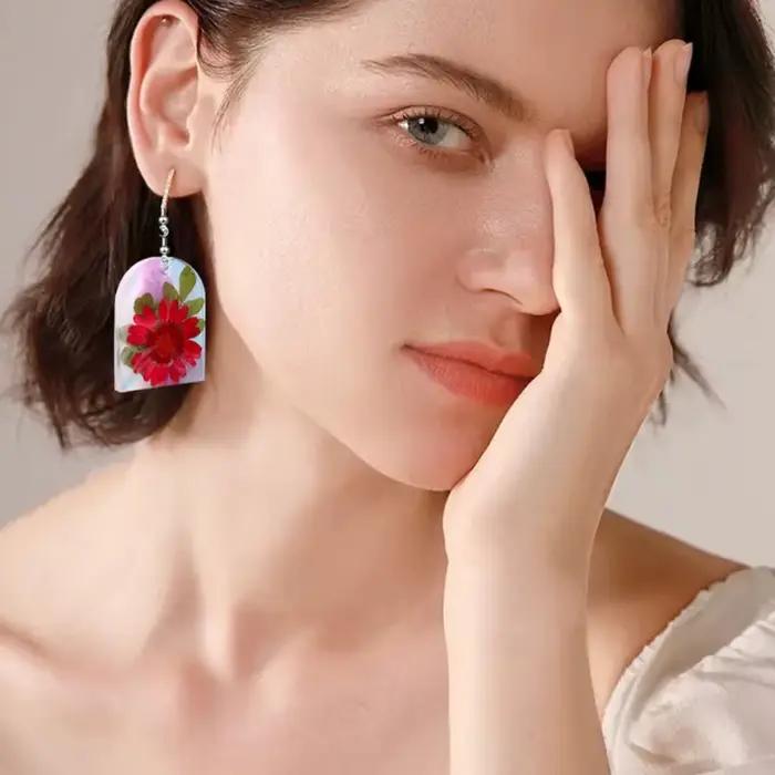 Moule boucle d'oreille en résine cristal époxy, ovales ronds, en moule artisanal fait à main