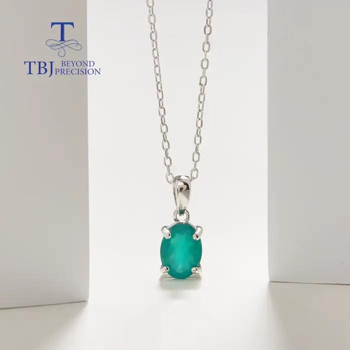 2026, Collier pendentif simple en argent sterling 925 avec agate verte naturelle