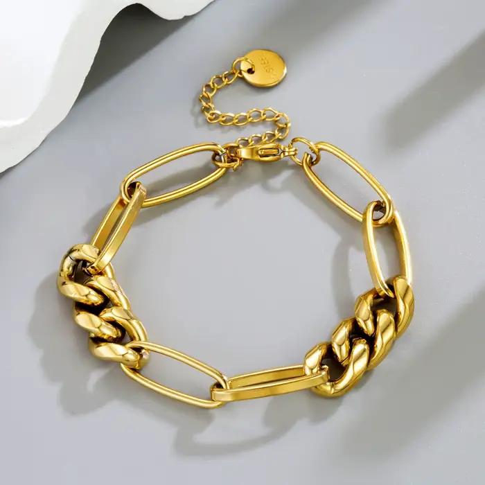 Bracelet rétro Hip-Hop géométrique en métal