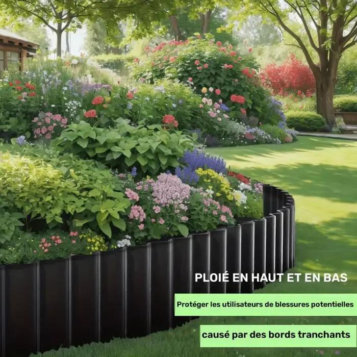 Bordure de jardin ondulée résistante aux intempéries pour aménagement paysager
