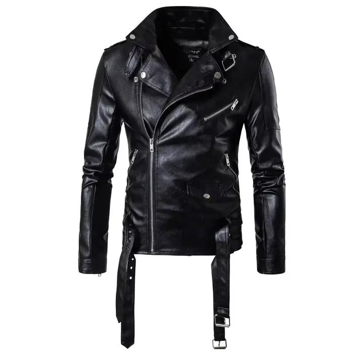 Hommes Sport de plein air veste en cuir moto Cool manteau veste hommes revers vestes en cuir hommes mode vêtements manteau en cuir véritable