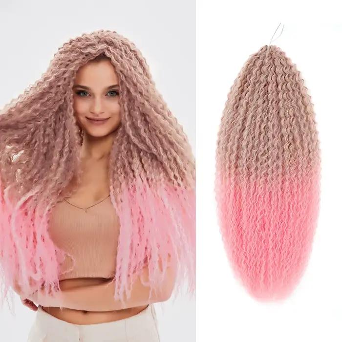 Crochet cheveux Afro boucles tressage Extensions de cheveux synthétique africain tressé cheveux pour tresses crépus bouclés doux Ombre rose violet