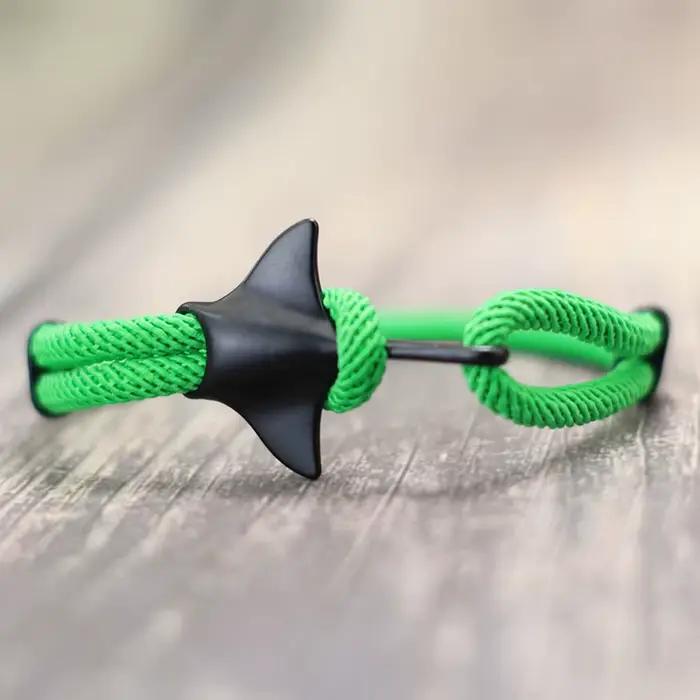 Hommes diable poisson Bracelet réglable Animal marin main corde plage Surf longue corde Manta Braclet Bracelet bijoux Pulseira