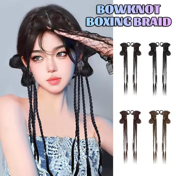Perruque tressée pour femme – Extensions de cheveux mignonnes et naturelles pour des styles de tresses longues, idéales pour les jeux de rôle et les accessoires de costumes.