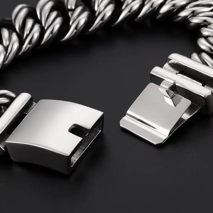 Chaîne en acier inoxydable de 22MM pour hommes, bracelets de poignet, bijoux de motard, bracelets pour hommes, cadeau pour petit ami