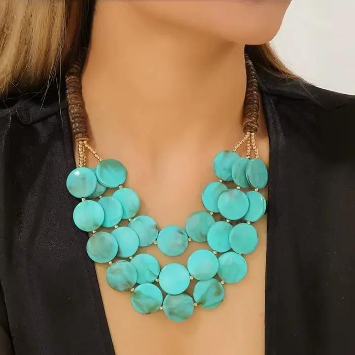 Collier Géométrique Tendance à Perles