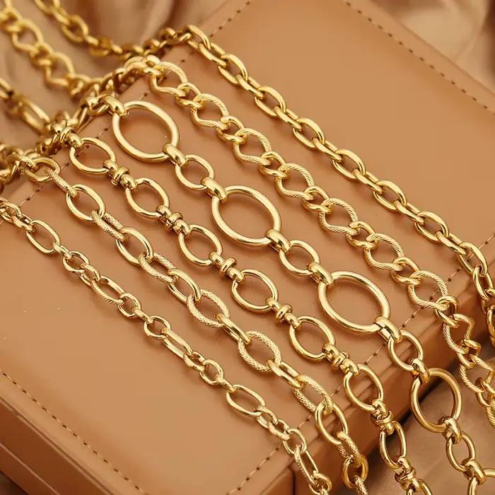 1 mètre en acier inoxydable grand lourd épais Hip Hop Punk lien chaînes de couleur or bijoux à bricoler soi-même matériaux collier Bracelets faits à la main