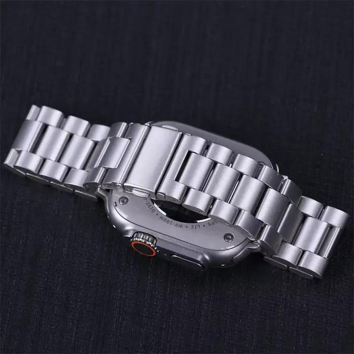 Bracelet en acier inoxydable pour bracelet de montre Apple 46mm Ultra 3 49mm 41mm 42mm 40mm 44mm bracelet en métal pour Iwatch série 11 10 SE3 9 8 7 6