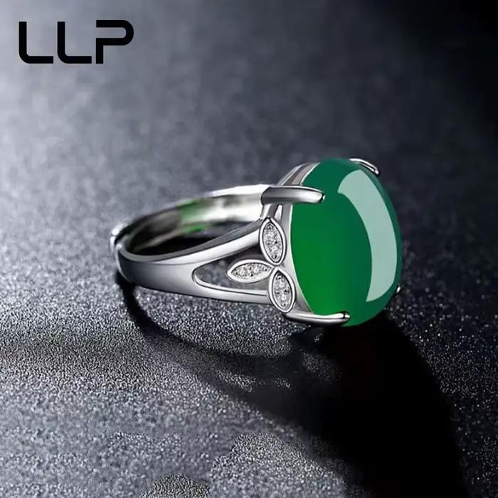 Bague en argent 925 incrustée d'agate naturelle et de calcédoine, bijou élégant et tendance pour homme, femme, couple, cadeau de mariage, best-seller