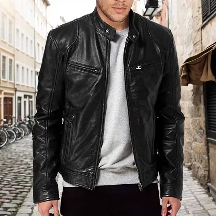 Blouson aviateur en similicuir PU homme, coupe anti-vent, décontracté, moto, motard, printemps, nouveau