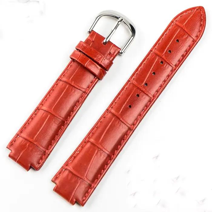 Bracelet de montre en cuir véritable adapté à l'interface convexe Cartier 16/18/20/22mm, accessoires de remplacement pour chaîne de montre homme/femme