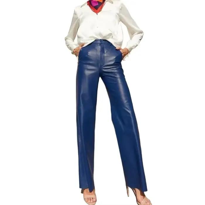 Pantalon en cuir PU pour femme, taille moyenne, coupe Bootcut, levage des fesses, Streetwear décontracté