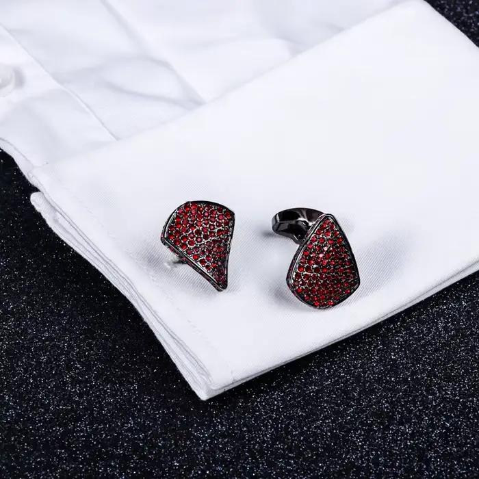 Boutons de manchette en cuivre et cristal multicolores élégants pour hommes occasions formelles mariage affaires cadeau prestige