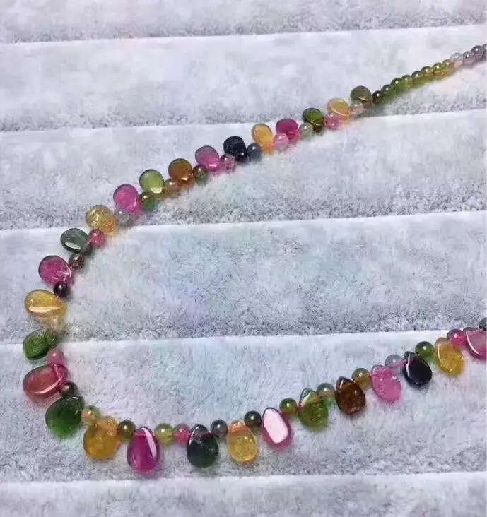 Collier en pierre naturelle de tourmaline pour femme, pendentif goutte de pluie, collier princesse, bijoux cadeaux d'anniversaire, vente en gros