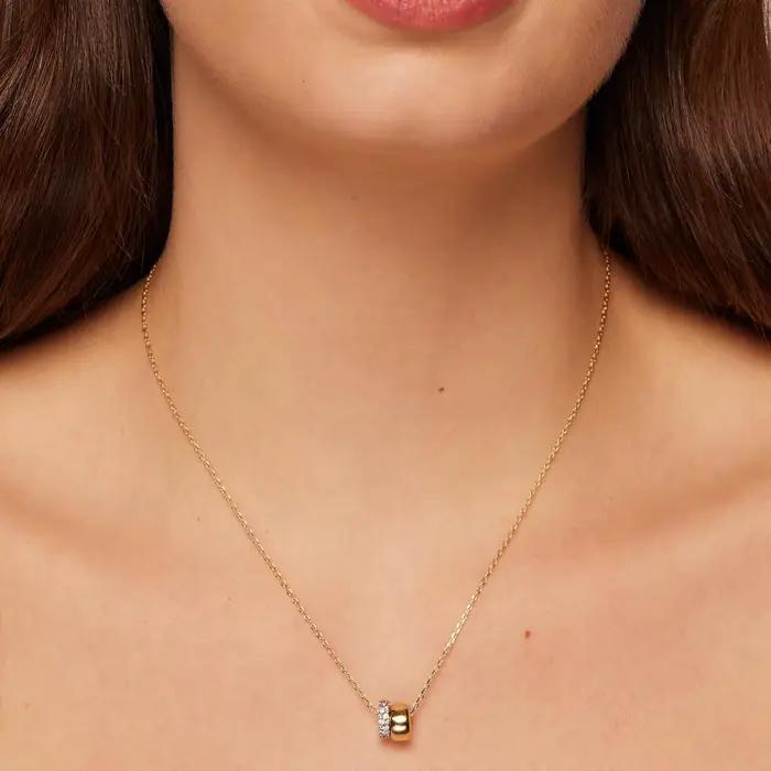 Collier en argent sterling 925 à double rangée de moissanite ronde, élégant, tendance, simple, décontracté, polyvalent et de haute qualité.